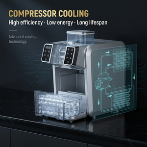 Máquina para Hacer Bebidas Congeladas y Cubitos de Hielo 2 en 1 con Compresor, de Mostrador, 25 kg, Autolimpiante, para Hogar, Fiestas, Bares y Restaurantes - Product Image 5