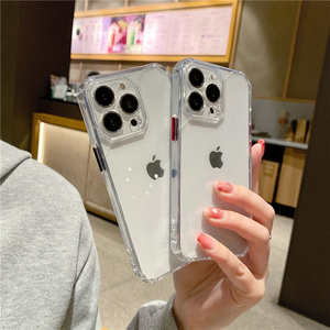 เคสกันกระแทก TPU สีเหลืองสำหรับ iPhone 13 14 15 PRO MAX ปุ่มเคลือบอิเล็คโทรเพลทอะคริลิคใสแบบแข็ง - Product Image 3