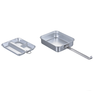 Boîte à lunch carrée en aluminium HBMT07 pour la chasse avec poignée pliable, corps 18,8x15,8x4,5 cm, couvercle 17,8x14,8x2,4 cm - Product Image 1