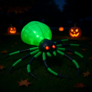 Araignée rampante LED gonflable pour Halloween, 6 pieds, décoration extérieure pour jardin, imperméable, décoration de jardin gonflable - Product Image 2