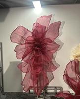 Desain Senior buatan tangan Organza raksasa latar belakang kupu-kupu bunga buatan untuk acara pernikahan dekorasi dalam ruangan sederhana High-end