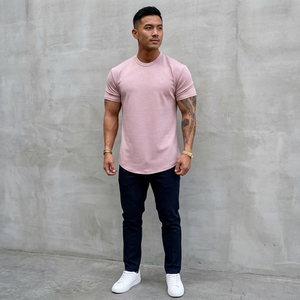 T-shirts formels 100 % coton à col rond pour impression personnalisée, tissu peigné anti-boulochage, échantillons rapides, vente en gros - Product Image 1
