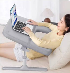 Saiji Nouveau Bureau d'Ordinateur Portable Réglable en Hauteur et en Angle, pour <span class=keywords><strong>Lit</strong></span> et Canapé, avec Accoudoirs Souples, Design Ergonomique Courbé, Plateau Portable en Aluminium 640x450mm - Product Image 4