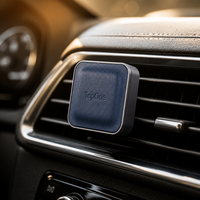 Diffuseur d'aromathérapie voiture en cuir magnétique avec cadre métallique, accessoire parfumé intérieur pour véhicules de luxe