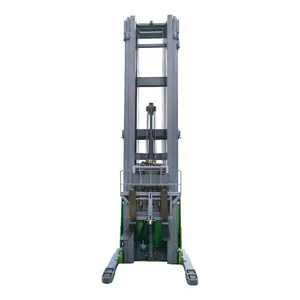 1600kg 1.6Ton Double Deep Double Scissors Electric Reach Stacker Forklift With 10 Meter Lift Height