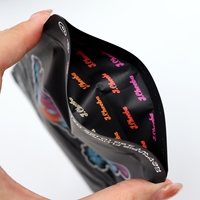 Sac à fermeture éclair de forme spéciale anti-odeur avec logo personnalisé Sacs en mylar holographiques 3.5 hologrammes découpés à l'emporte-pièce