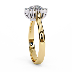 Bague de fiançailles pour femme en or massif 18 carats avec diamant de laboratoire taille brillant, certifiée IGI, plaqué rhodium, luxe, couleur D, VBR - Product Image 2