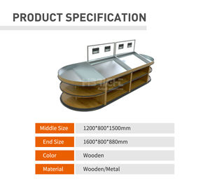Étagère et support de présentation de fruits et légumes écologiques en bois et acier inoxydable grande capacité Highbright HBE-VR-XZY01 - Product Image 4