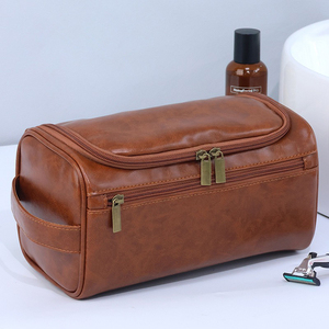 Tùy chỉnh da trang điểm túi công suất lớn Pouch thời trang PU trang điểm Pouch mỹ phẩm lưu trữ túi vệ sinh cá nhân với dây kéo đóng cửa - Product Image 1