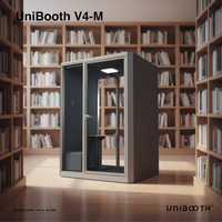 UNIBOOTH Cabine de travail insonorisée moderne et durable, multifonctionnelle, avec cadre en aluminium de précision, module rapide pour bureau