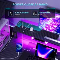 Bureau de Gaming en Gros pour Usine avec Étagère Moniteur Pleine Largeur, Cadre Métallique, Gestion des Câbles, Crochet pour Casque, Table d'Ordinateur pour Bureau à Domicile