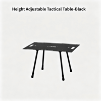Table de camping tactique monocouche en acier au carbone, carrée, réglable en hauteur, pliable, légère, portable, pour randonnée et pique-nique en extérieur