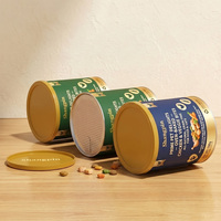 Emballage en tube de papier pour aliments pour animaux de compagnie de qualité alimentaire, emballage de luxe pour friandises pour chiens, boîte en tube, conteneur cylindrique en carton recyclable