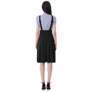 OEM Women's Vintage Flared A-Line Pinafore Solid Color <strong>Suspender</strong> <strong>Skirt</strong> for Women - Product Image 3