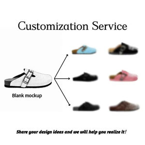 Xinzirain özel logo Unisex süet üzerinde kayma deri ayakkabı platformu desen mantar taban kadın erkek clotakunya üreticileri - Product Image 3