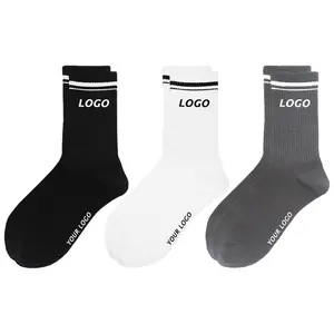 Socks Uron Custom Crew Stripe Socks Customize Logo Men Socks from zhuji