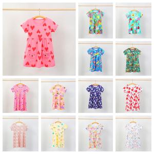 अनुकूलित मुद्रित पैटर्न लड़कियों के कपड़े गर्मियों में छोटे आस्तीन पोशाक बेबी लड़की - Product Image 6