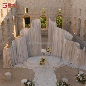<span class=keywords><strong>Arche</strong></span> de décoration en métal blanc ondulé pour accessoires de mariage, drapé, auvent, chuppah, mandap, toile de fond, rideau pour cérémonie de remise de diplôme - Product Image 4