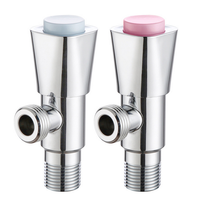 Robinet d'angle eau chaude et froide en acier inoxydable finition chromée, kit de douche à sortie unique, robinet de douche pour salle de bain