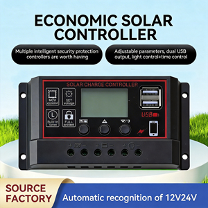 Regulador <span class=keywords><strong>Solar</strong></span> de 10A 20A 30A Automático 12V 24V con Temporizador de Encendido/Apagado por Horas, USB Dual y Pantalla LCD - Product Image 5