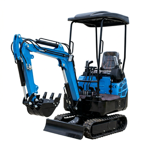 Mini-excavatrice compacte bleue, hydraulique, 1t-3.5t, entièrement hydraulique avec cabine et chenilles, moteur et transmission - Product Image 1