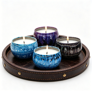 Boîtes de bougies artistiques en coton non toxique parfumées, avec couvercles de luxe, forme personnalisable, étiquette privée, pour remplissage, vente au détail et échantillonnage en réseau - Product Image 1