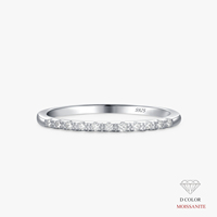Bague Ailmay Simple Eternity en moissanite, argent sterling 925, fine et scintillante, pour femme, bijou raffiné, idée cadeau