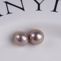 Perles naturelles en gros, perles rondes de 8,5 à 9,5 mm, de couleur rose et violette, en vrac, pour la fabrication de bijoux