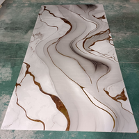 Panneau mural décoratif en PVC marbré UV 4x8, imperméable et ignifuge, pour les murs intérieurs d'hôtels, d'appartements, d'entrepôts et de villas
