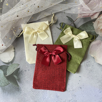 Sacs cadeaux petits et économiques, modernes et luxueux, en tissu imitation lin avec cordon de serrage, réutilisables pour le rangement, pour petites entreprises, loisirs créatifs et cadeaux de fête