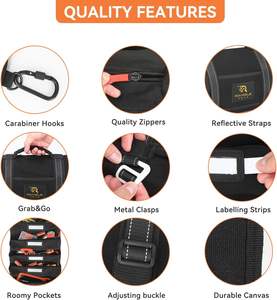 Free sample Wholesale Custom Logo <b>Heavy</b> <b>Duty</b> Upgraded Labeled Tool Roll up Organizer Bag with Shoulder Strap - Product Image 2