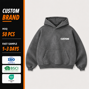 Sudadera con Capucha Deportiva Personalizada para Hombre, Corte Ajustado, Tejido con Relieve, 500gsm, Algodón Grueso, Tallas Grandes - Product Image 1