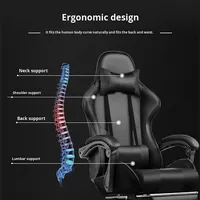 Chaise de Gaming E-Sports Personnalisée en Cuir PU, Design Moderne et Simple, Utilisation en Dortoir, Inclinable, Réglable en Hauteur, Pivotante, Télécommande 4 Positions