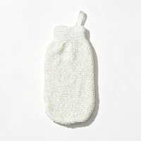 Gant de bain exfoliant en fibre de bambou naturelle, écologique, doux, réutilisable, pour le gommage corporel, pour une nettoyage doux de la peau, à utiliser sous la douche