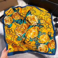 Petit foulard en soie à imprimé chaîne blanc et marron pour femme, idéal pour le cou et comme ruban décoratif pour sac