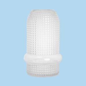 Hand Blown Clear Hobnail Glass <b>Vase</b> <b>Unique</b> Banded Design <b>Vase</b> for Home Office Flower Arrangement Modern Decor Accent - Product Image 6