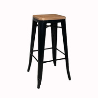 Tabouret de bar en métal noir et acier