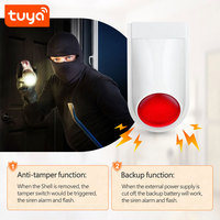 Sirine Strobo Lampu Kilat Tahan Air Wifi Tuya 120DB untuk Rumah, Sirine Anti Maling PST-SN31