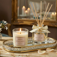 Meilleur vendeur ensemble bougie parfumée et diffuseur de roseaux aromathérapie Noël mariage anniversaire boîte cadeau parfums volatilisation
