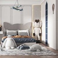 Chambre à lit double moderne pour enfants Tapis en bois moelleux pour garçons pour chambre à coucher ou hôtel Meubles de chambre à coucher