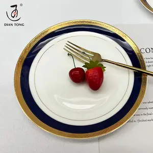 8/11" Luxury Painting Custom Fruit Ceramic Plates Dinner Plate And Cup Set For Restaurant White Bone China Plates Set Dinnerware