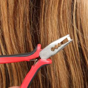 Pinzas para Extensiones de Cabello Obexa, 3 Orificios, Mini, Acero Inoxidable, Agarre Ergonómico, Negro y Rojo, para Instalación y Remoción de Anillos Micro Nano - Product Image 2