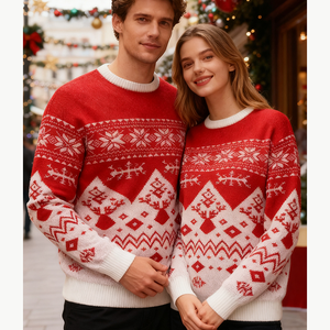 Suéteres de Natal de Inverno, Pulôveres Casuais de Natal com Estampa de Floco de Neve, Suéteres Feios para Casais e Famílias - Product Image 1