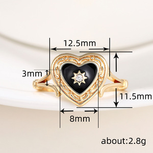 Q833 Heart Cut Diamond <b>Ring</b> 22k <b>Gold</b> Plated <b>Vintage</b> Women's Everyday Wear Jewelry - Product Image 4