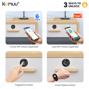 KEMUU TTlock Serrure intelligente à empreinte digitale pour armoire Système de casier biométrique pour armoire Serrure de porte cachée sans clé Serrure de tiroir - Product Image 2