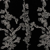 Vêtements de nuit d'hiver pour filles en tissu de velours floral 3D brodé et gaufré en polyester épais noir de luxe Nais