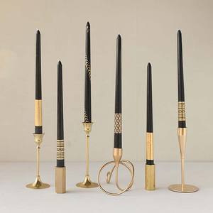 Nuovo Set di arrivo di 4 Set regalo di candele coniche alte senza fumo con motivo <span class=keywords><strong>Artdeco</strong></span> a bastoncino lungo - Product Image 1