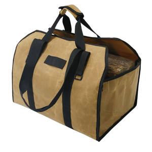 Fireplace <b>Carrier</b> Waxed Firewood Canvas <b>Log</b> <b>Carrier</b> Tote <b>Bag</b> Outdoor <b>Log</b> Tote Large Wood Carrying <b>Bag</b> with Handles - Product Image 6