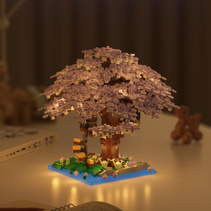 Blocs de construction Arbre à fleurs de <span class=keywords><strong>cerisier</strong></span> Modèle de maison-bonsaï Multi-spécifications Logo personnalisé Vente en gros - Product Image 5