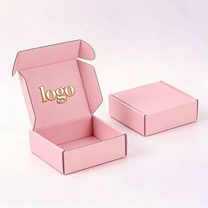 Corrugated Personalized Small Black Pink Mailer Mailing Gift Custom Boxes <b>Shipping</b> <b>Box</b> for Small Business <b>Shipping</b> - Product Image 1